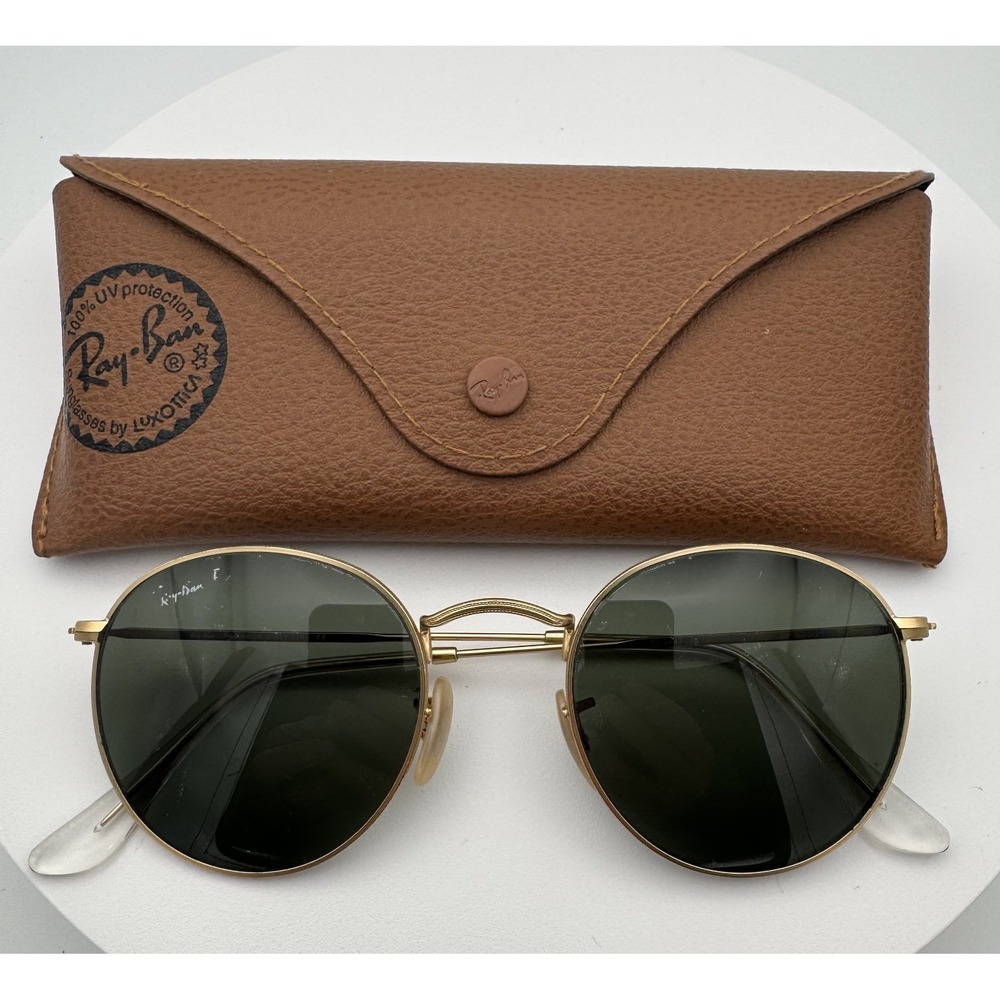 Ray-Ban RB3447 029/53 50-21-145 2N Round Metal Sunglasses with Case